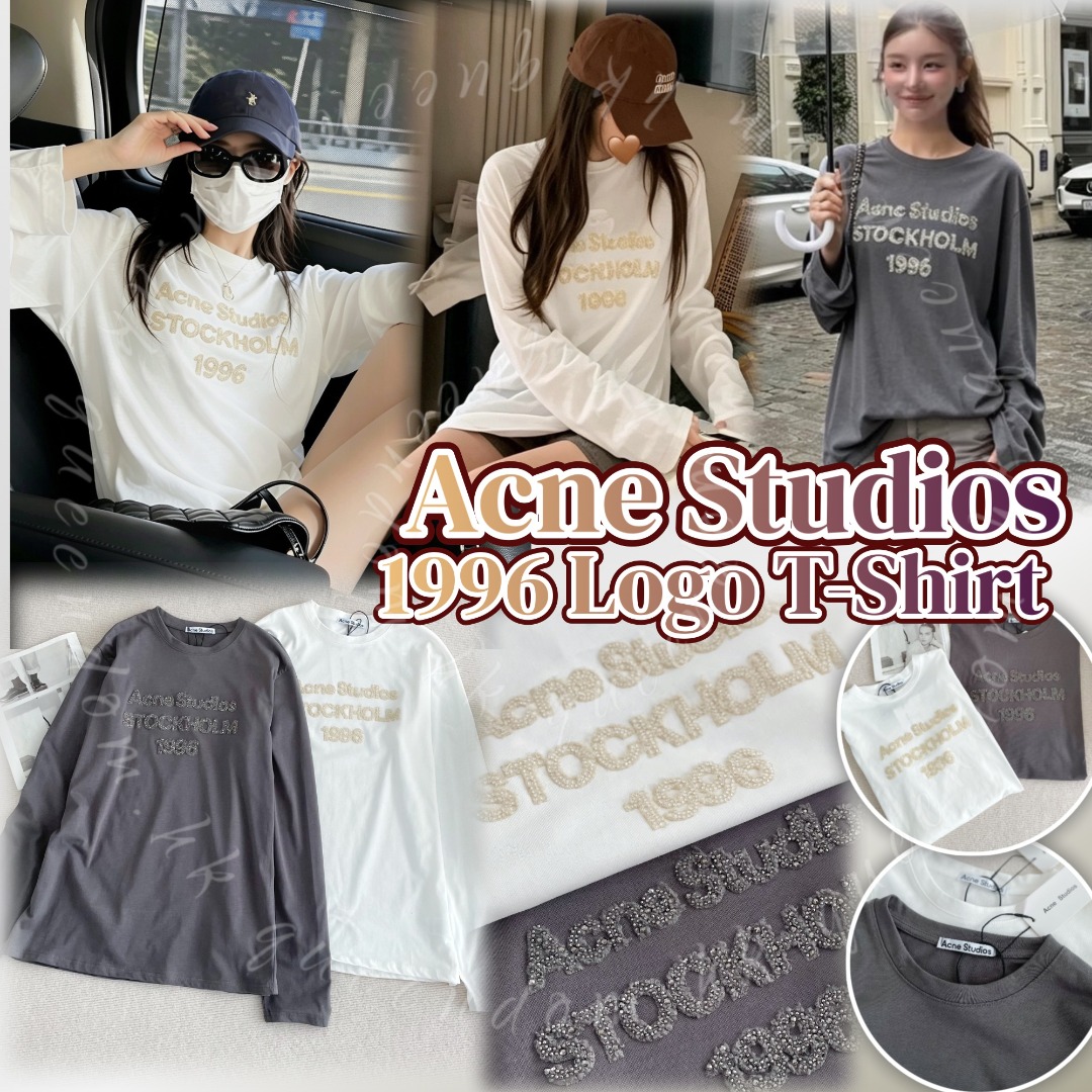 Acne Studios 1996 Logo T-Shirt  貼布珠繡字母長袖Tee