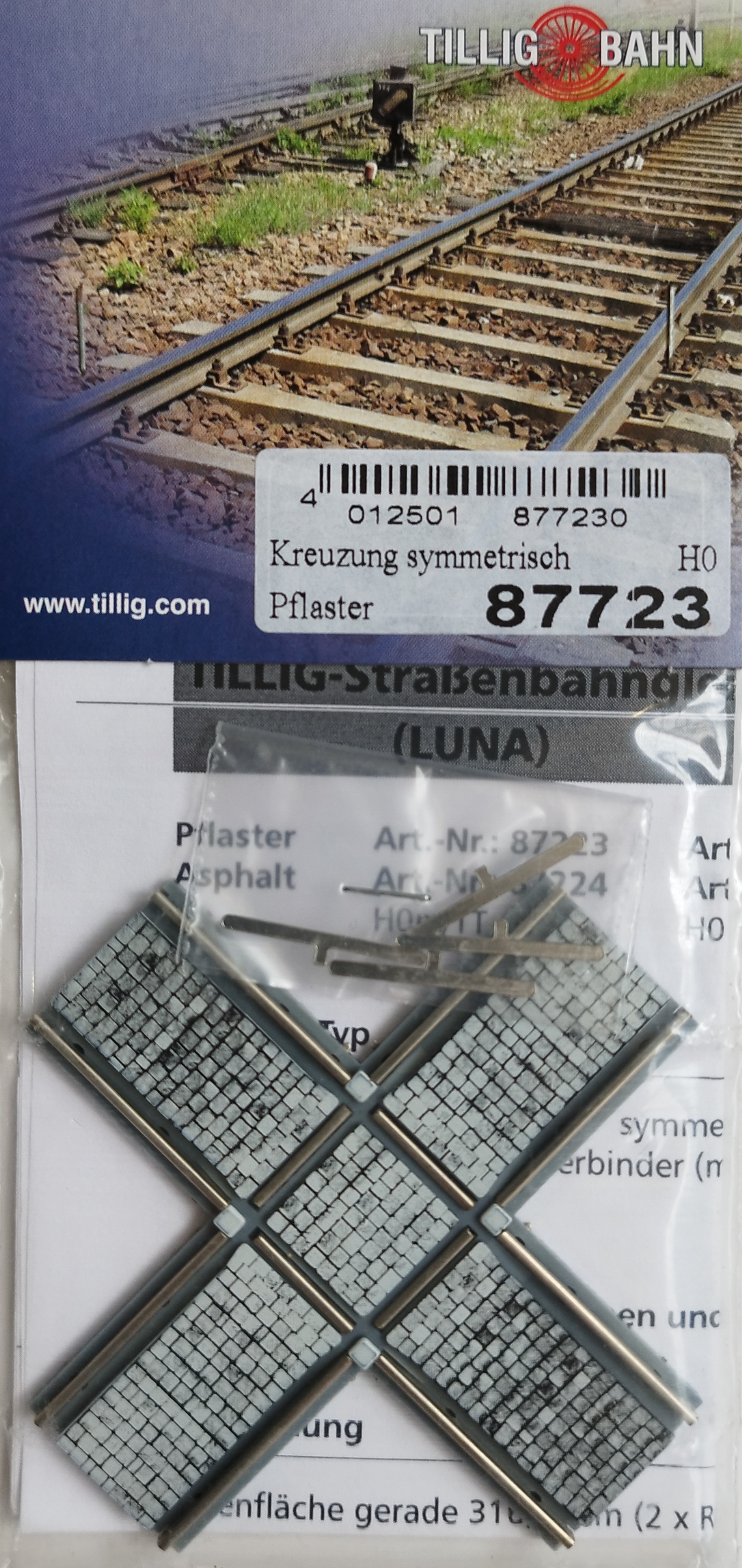Tillig LUNA HO 十字路口鋪路石1:87 Crossing paving-stones 馬路路軌•城市輕軌•電車路軌