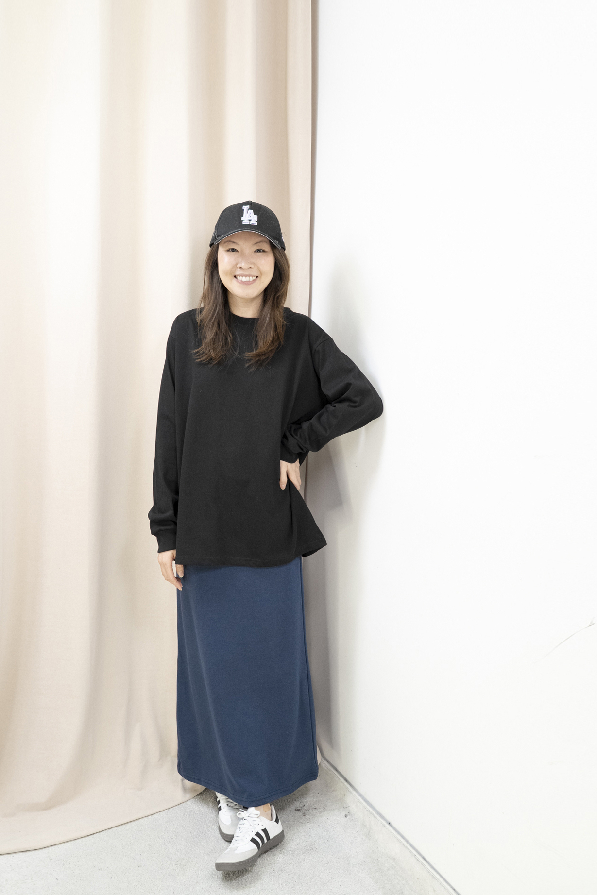 經典百搭長身Tee（黑色）