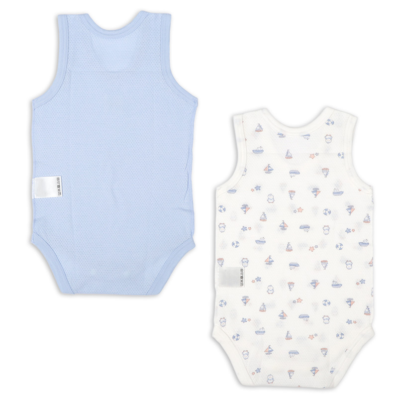 🇯🇵預訂 日本直送🇯🇵帆船印花純棉網眼無袖背心包屁衣兩件套