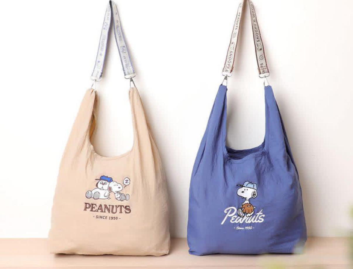 台灣直送  Peanuts史努比2WAY可拆背帶購物袋 