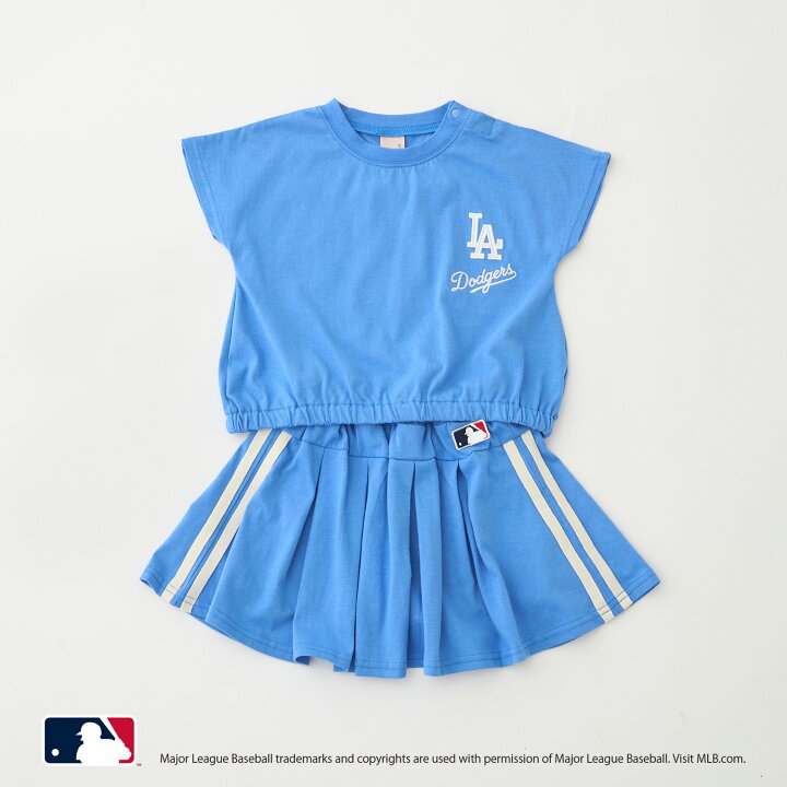 🇯🇵預訂 日本直送🇯🇵Petit Main x MLB系列三色球隊標誌上衣百摺裙上下套裝