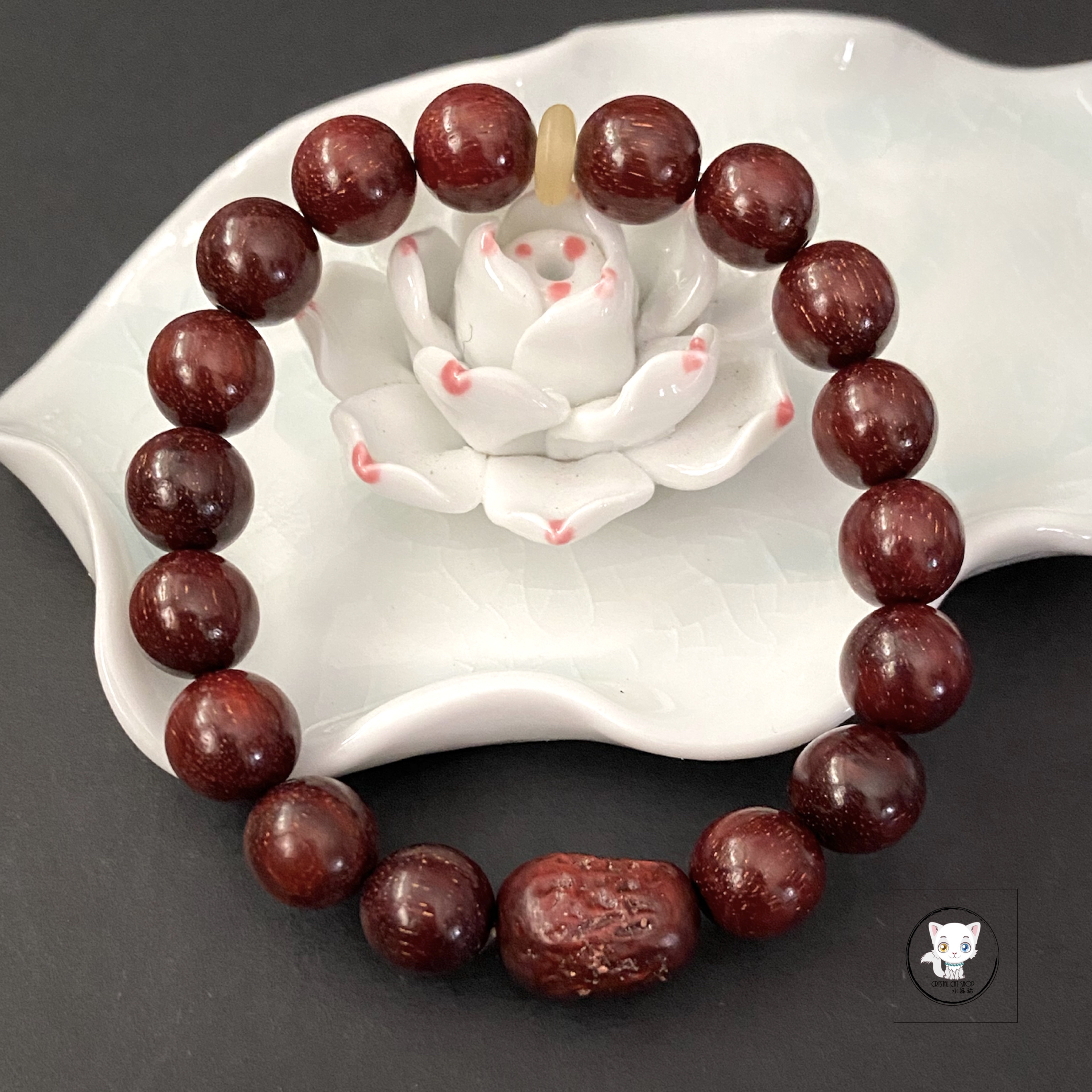 小葉紫檀木仿紅棗手鏈 10mm