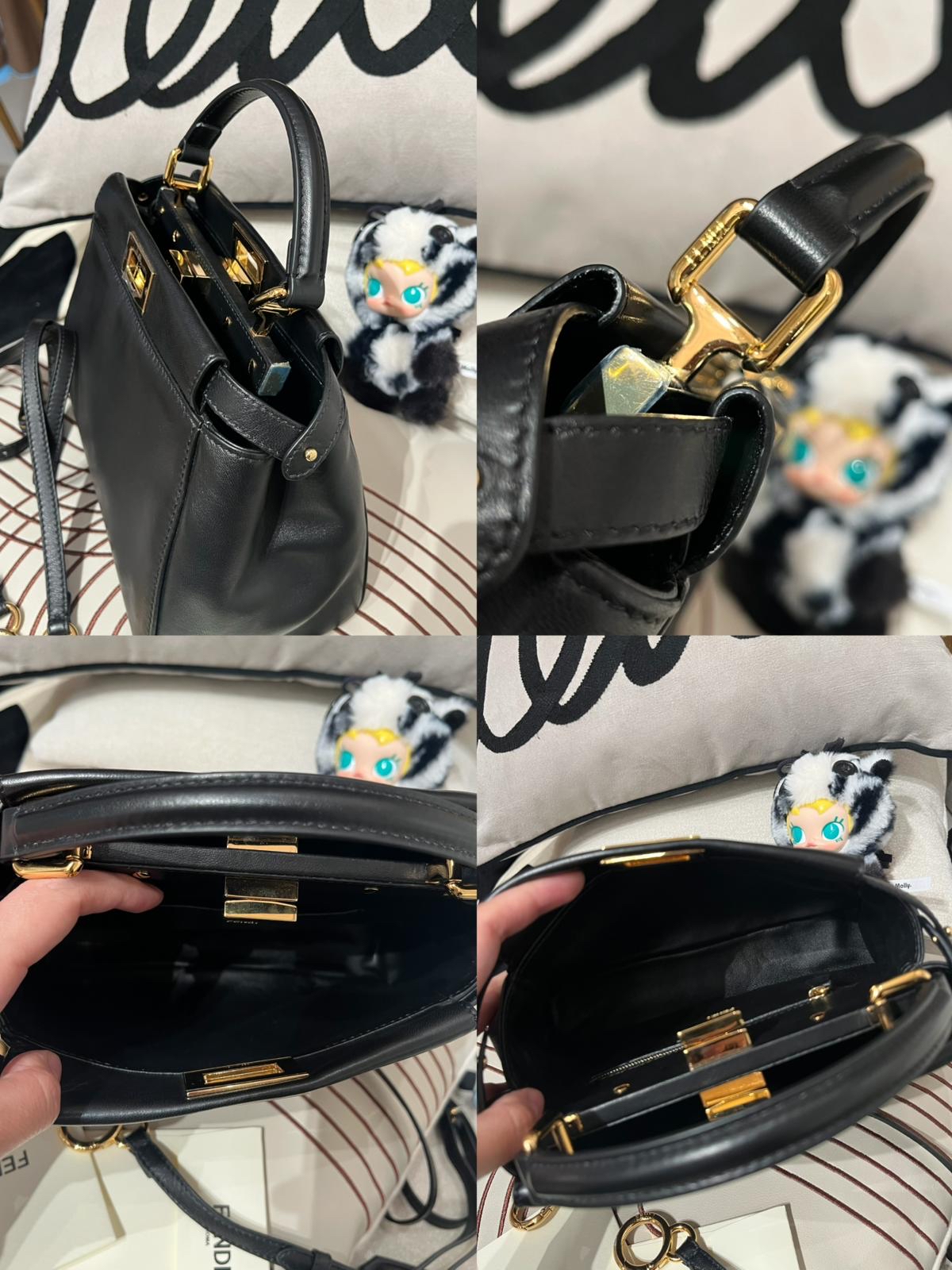 FENDI MINI PEEKABOO BLACK CALFSKIN 2WAY BAG 8BN244 100%Authentic,95%new ✅booklet tap card✅dust bag  