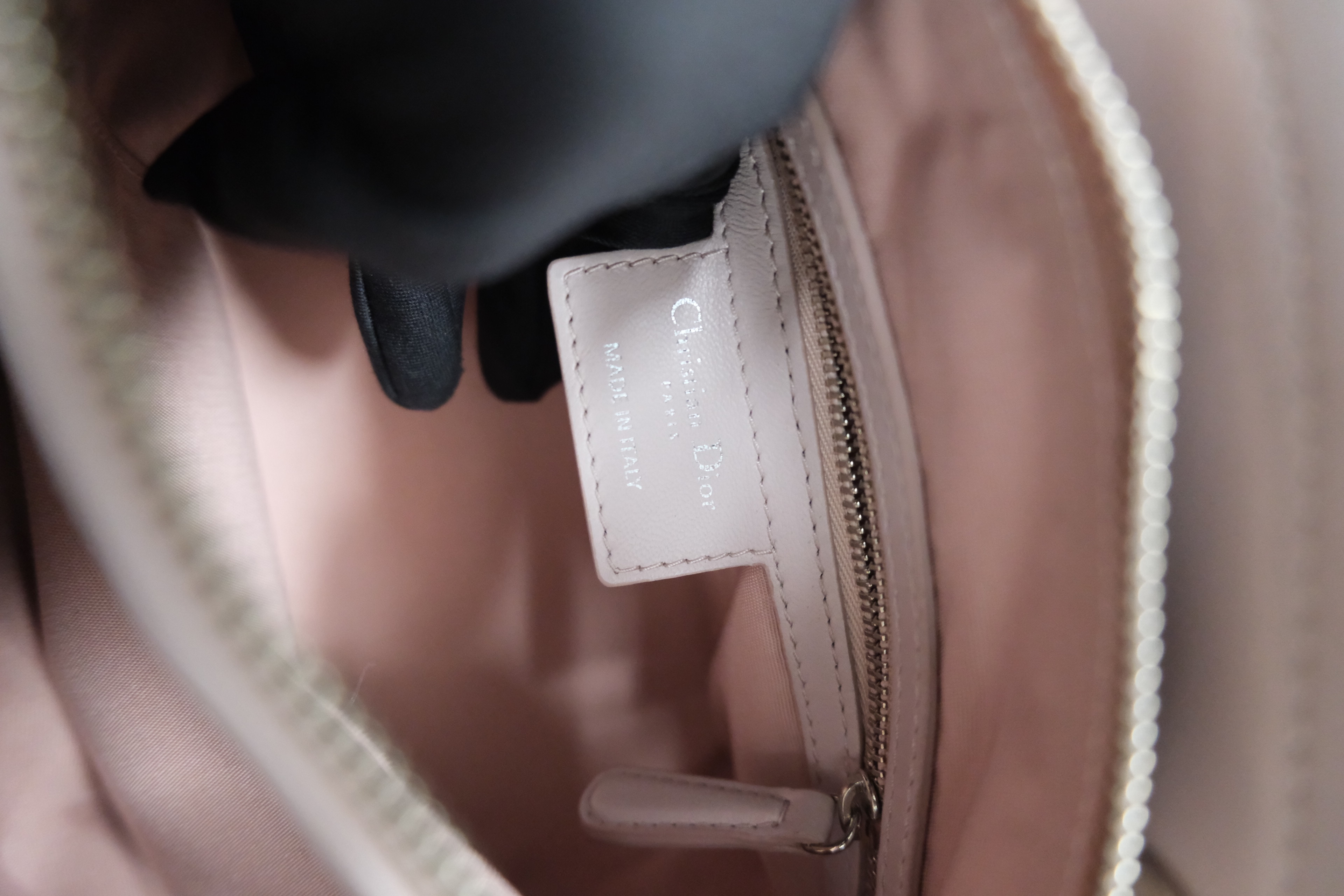 Cannage Leather 2 Way Handbag Pink