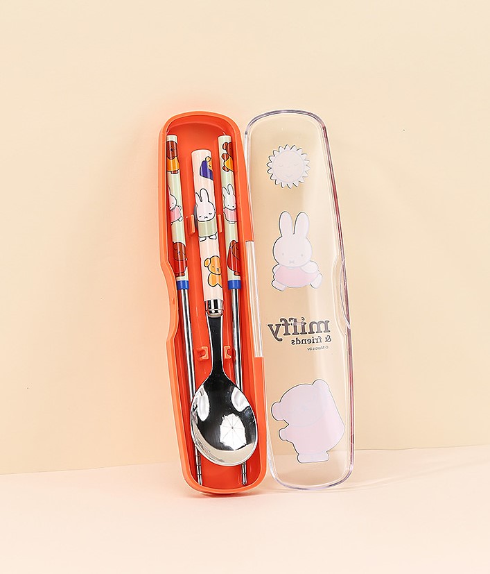【預訂】韓國直送 Miffy 不鏽鋼餐具 連收納盒 3件套