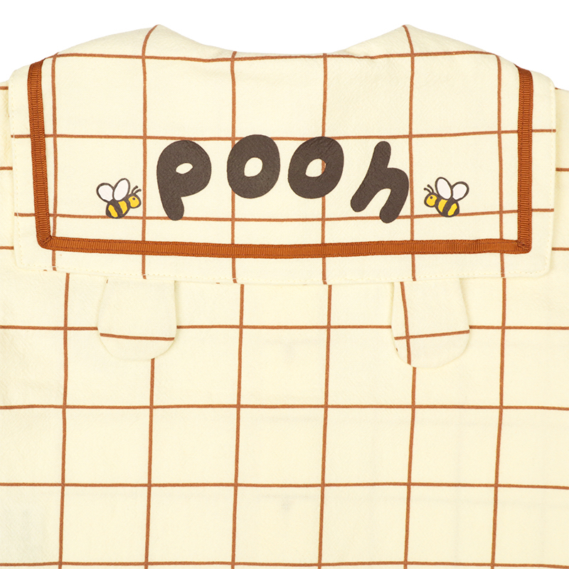 🇯🇵預訂 日本直送🇯🇵Winnie the pooh小熊維尼貼章格紋短袖水手領上衣