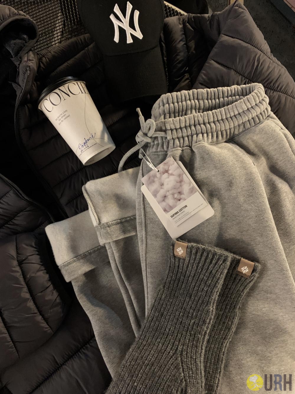 【100%保證韓國直送】USA Cotton 起毛 Wide Banding Pants [4 color] RL114685