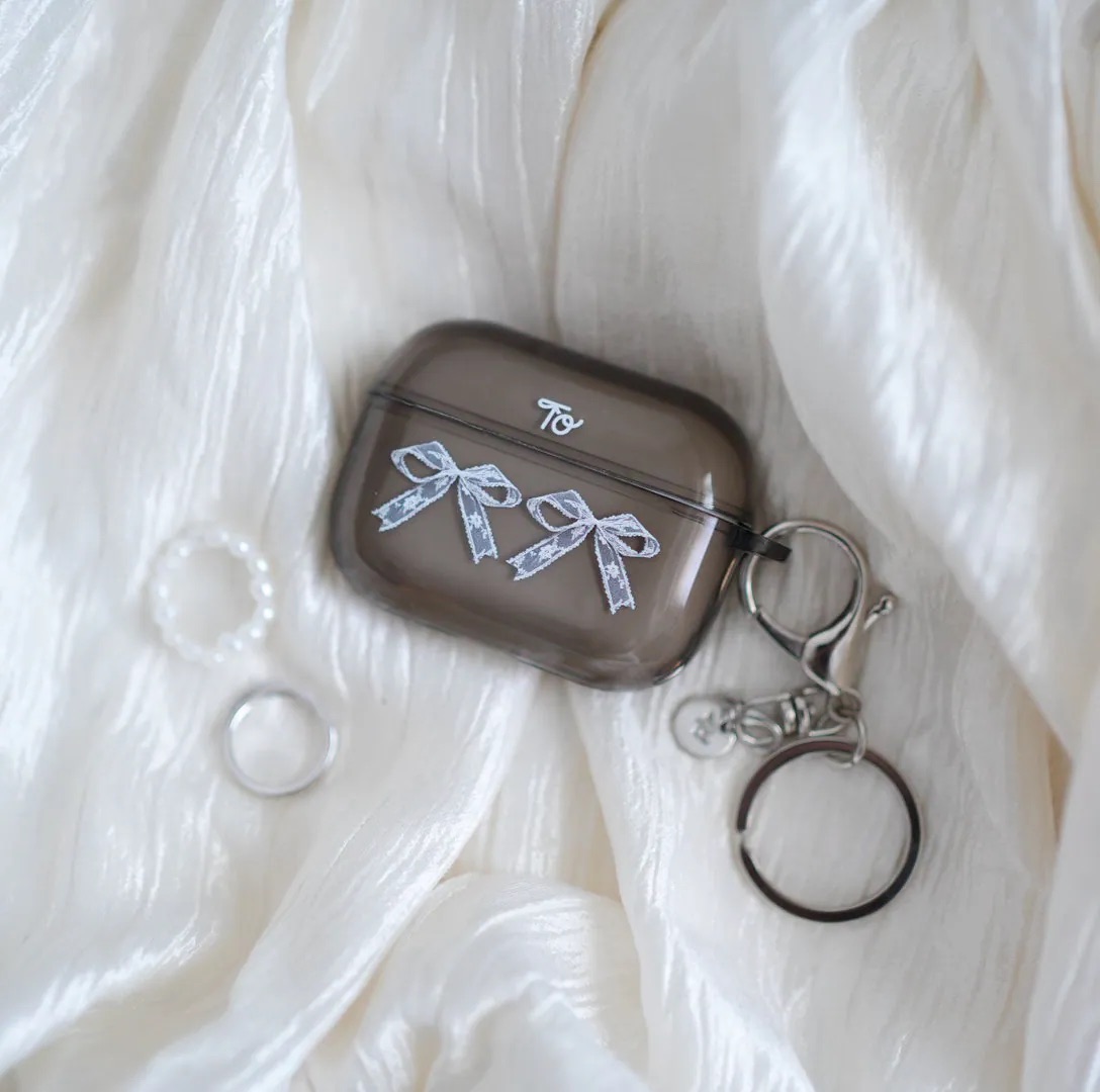 【Black x White Lace Ribbon】透黑AirPods Case