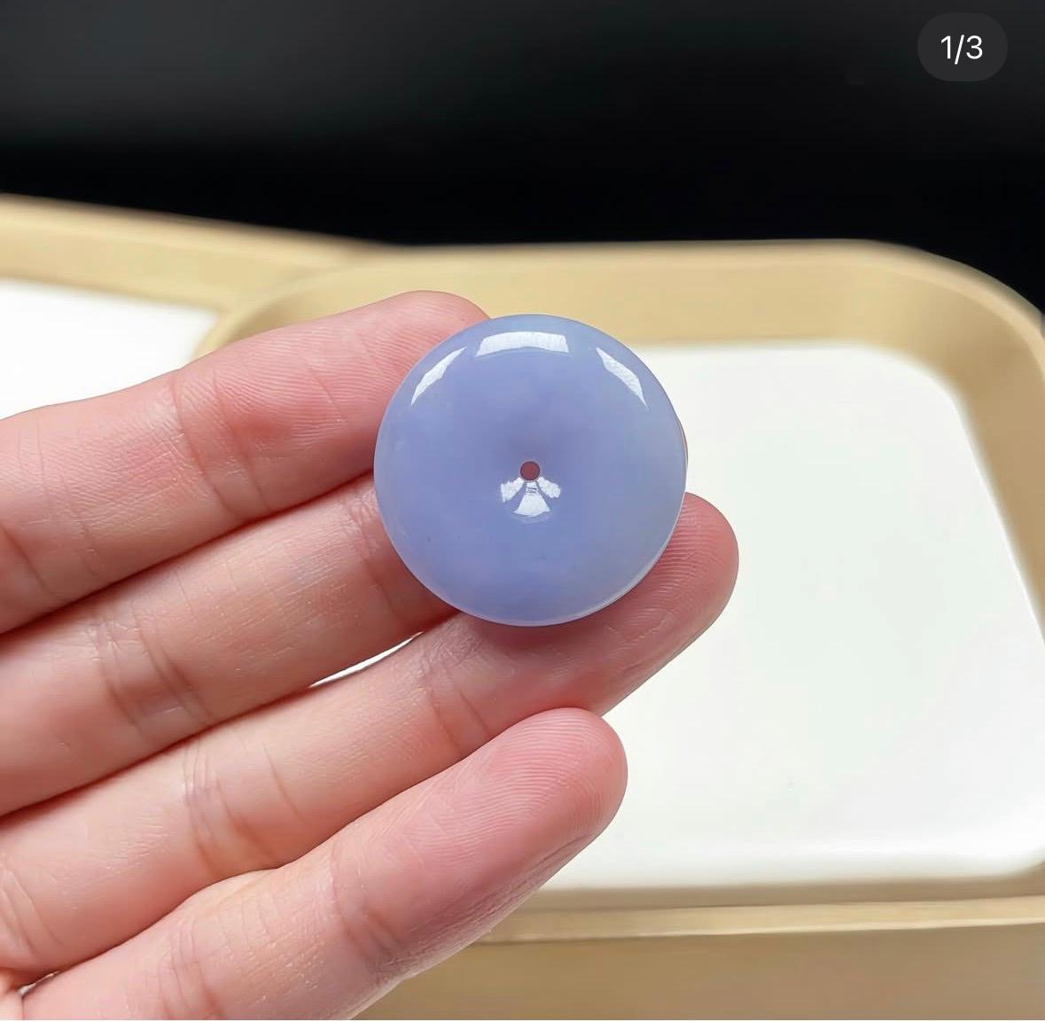 紫羅蘭翡翠平安扣