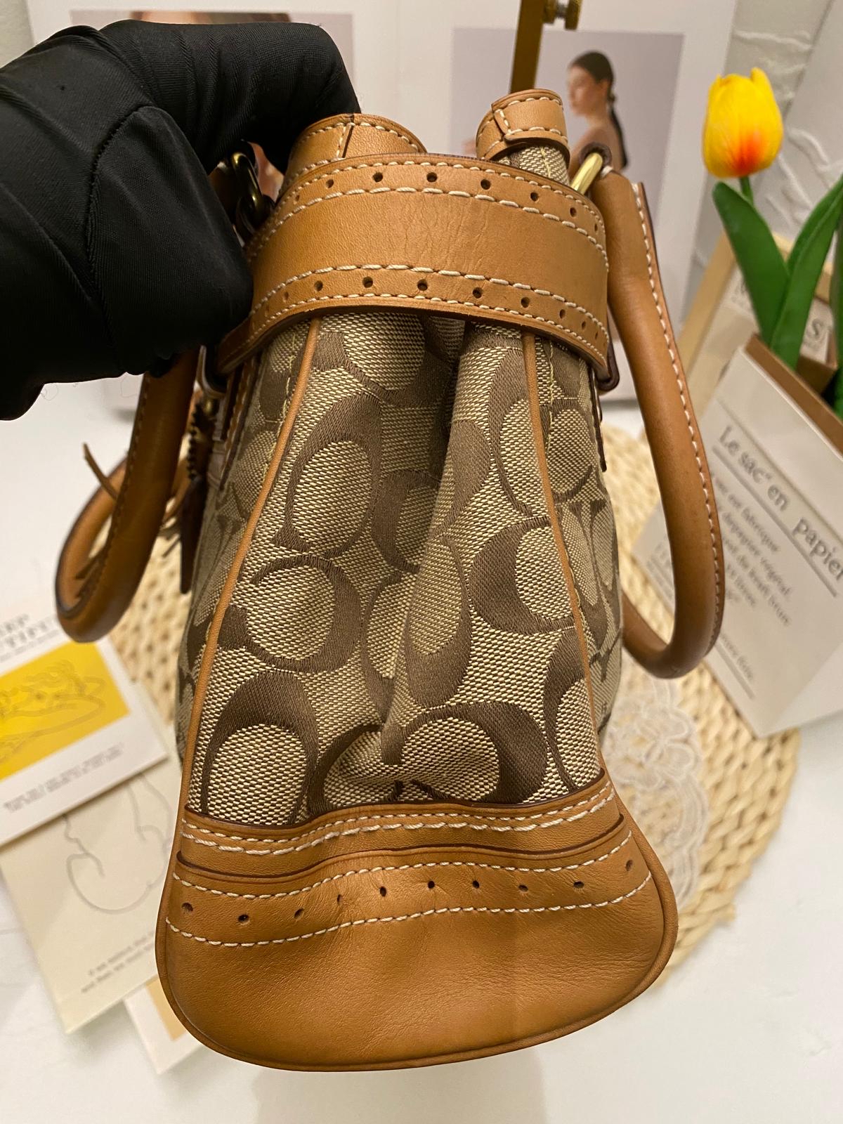 Coach Hamptons Signature Canvas Horsebit Tassel Handbag