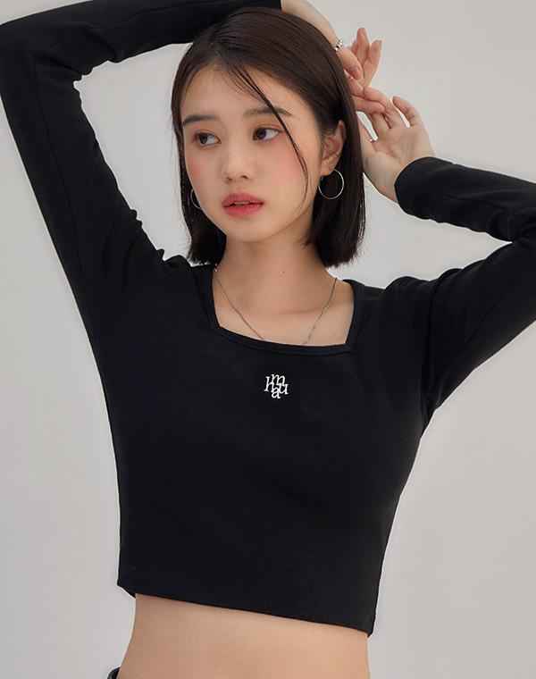 <預訂>🇰🇷MuahMuah Square Neck crop long sleeve