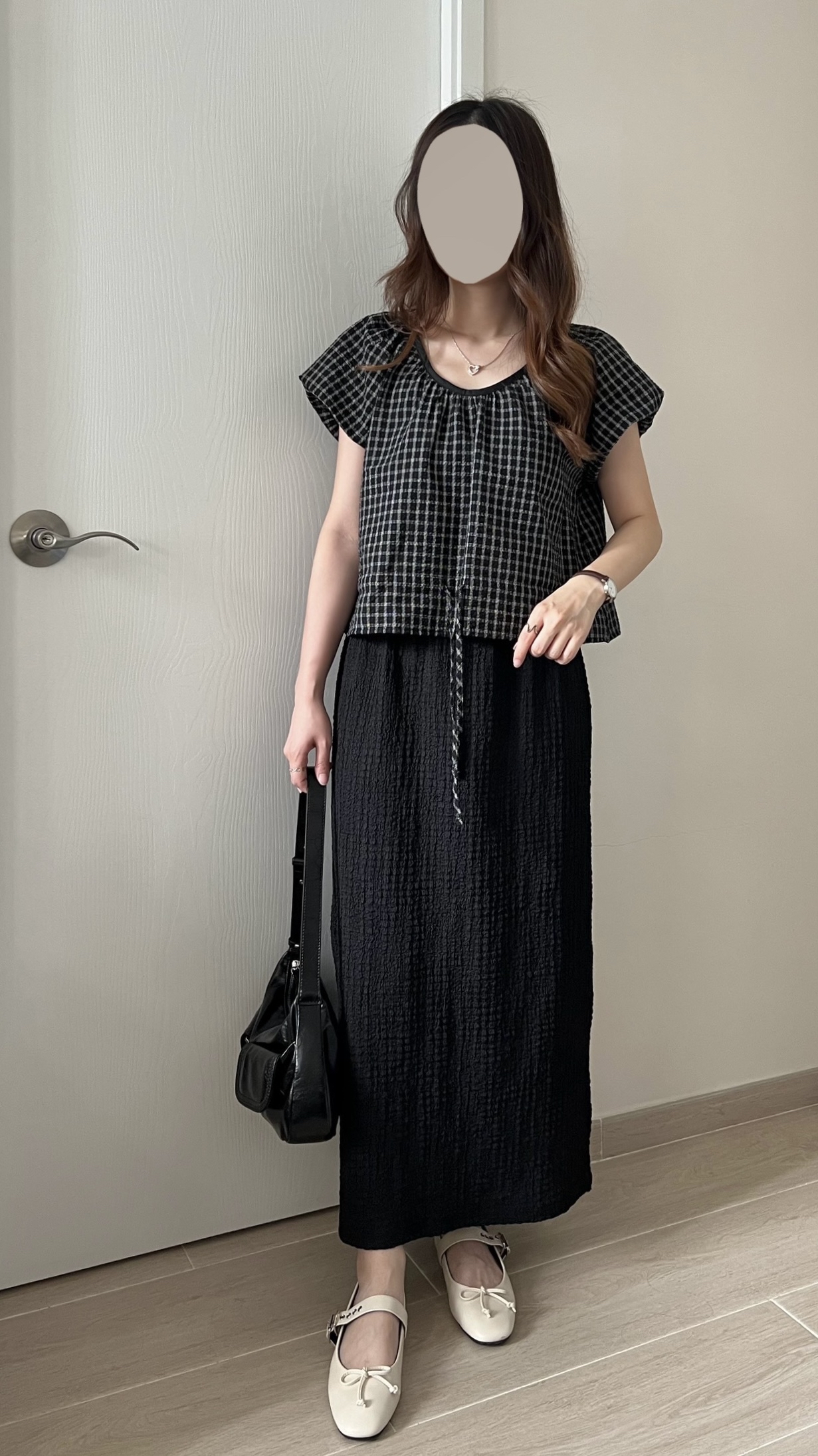 推薦 免熨寬鬆格紋blouse 