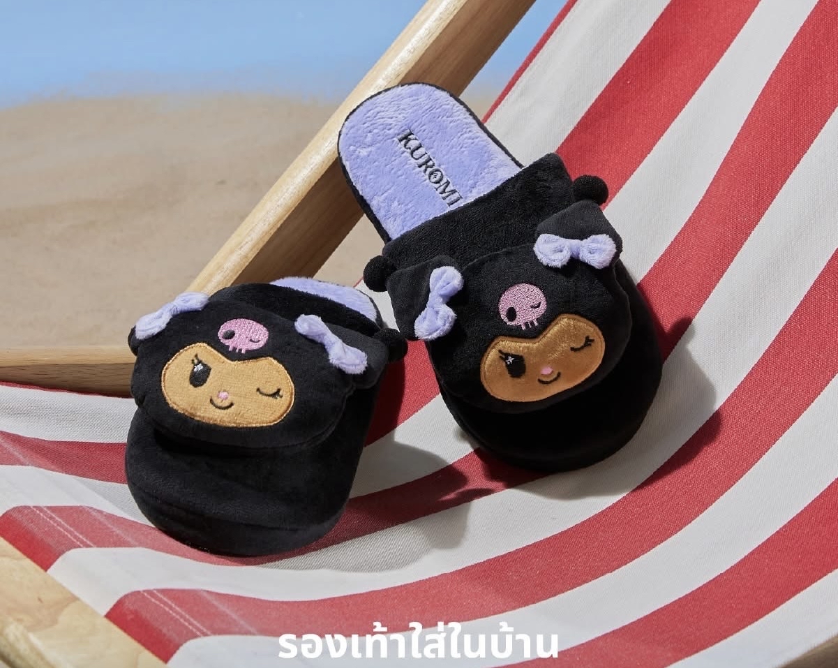 泰國限定 Sanrio 曬黑系列毛毛拖鞋