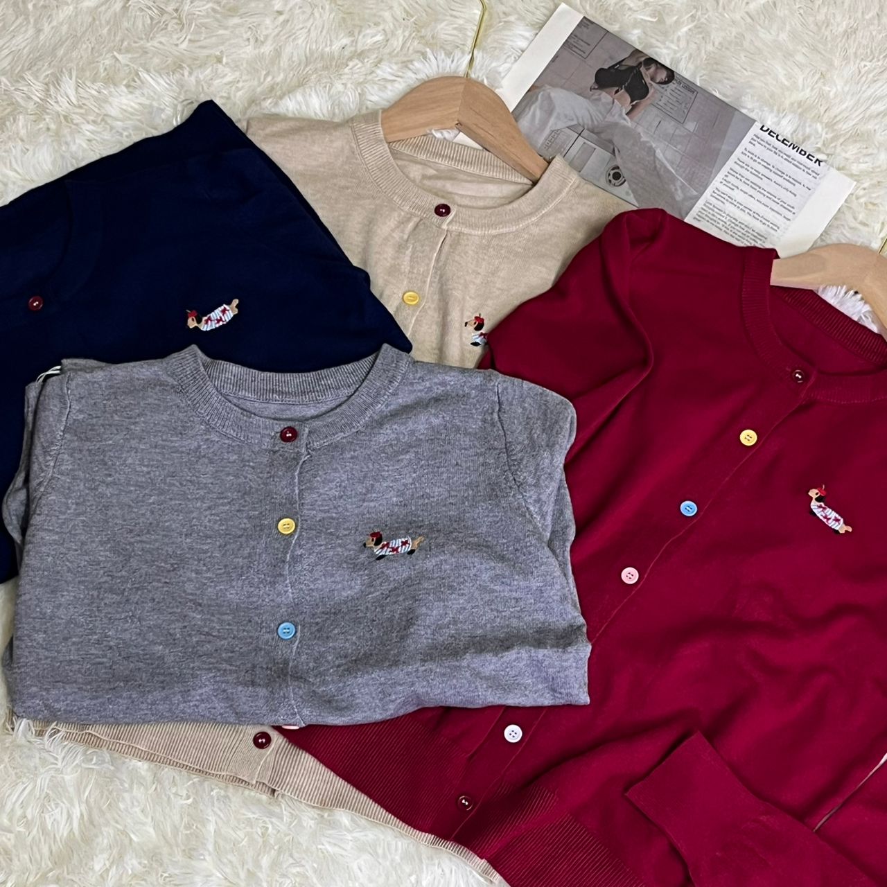 C2001#2869 [Knit Long sleeve Jacket]  Gentle Preppy Style