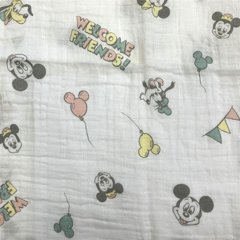 🇯🇵預訂 日本直送🇯🇵米奇朋友們滿印純棉棉紗包巾襁褓