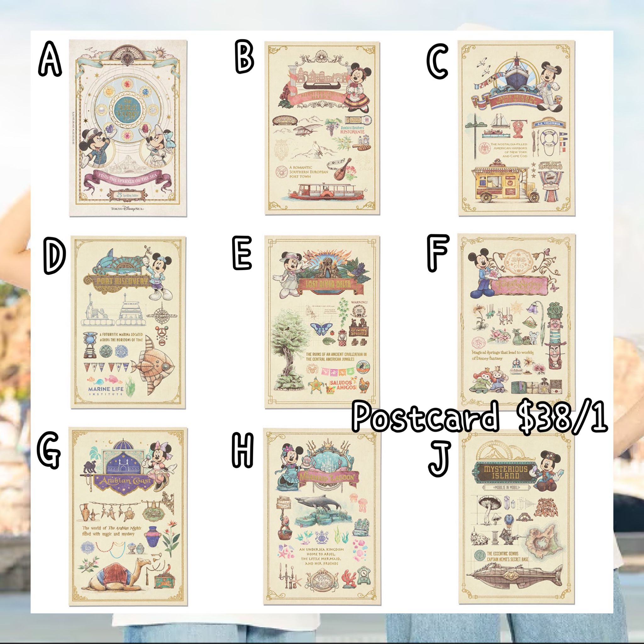 ：日本：DISNEYLAND園區產品 TOYKO DISNEYSEA 25TH THE JUBILEE JOURNEY 25/5 日本發賣 POSTCARD