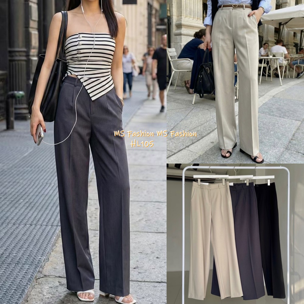 HL105 韓國🌼Howluk靚料闊筒西褲