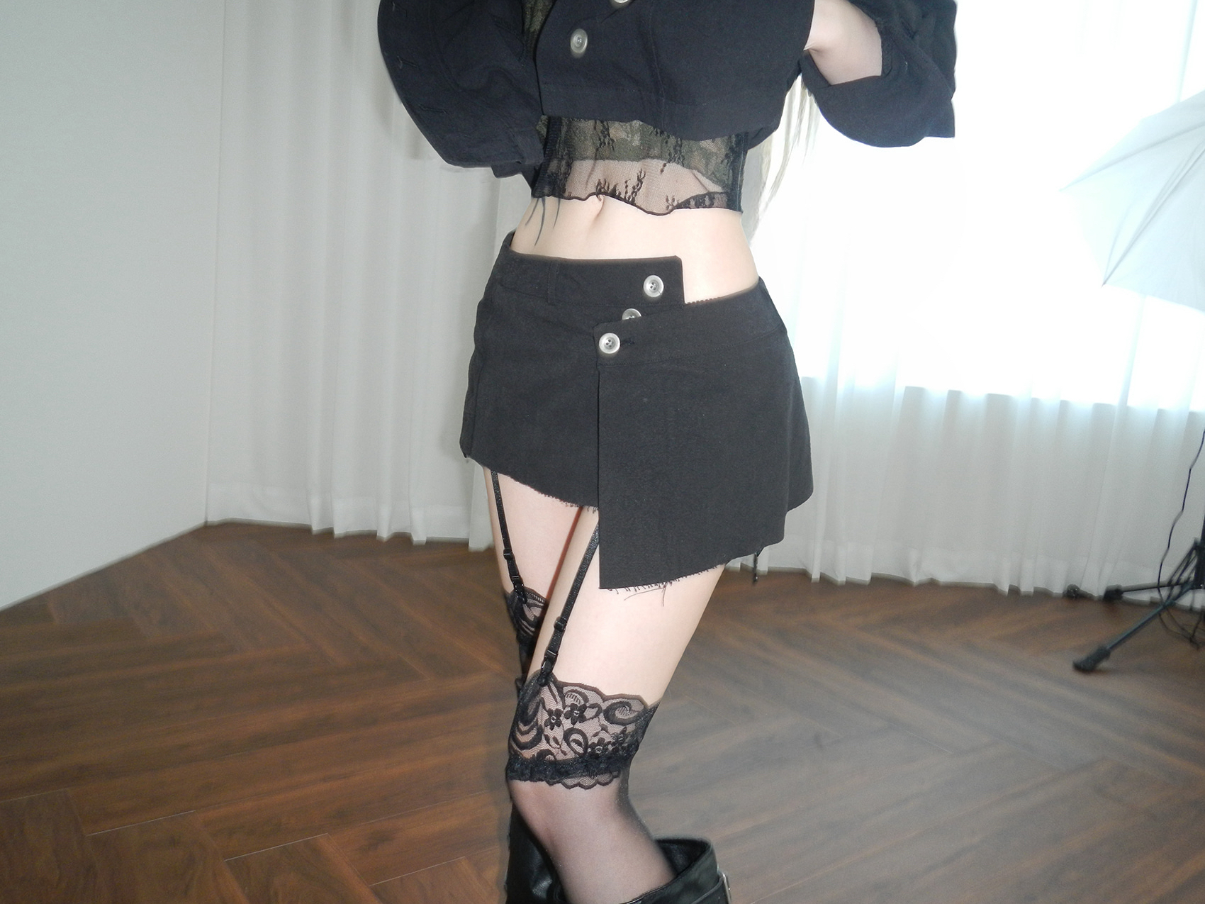 Asymmetric Wrap Mini Skirt