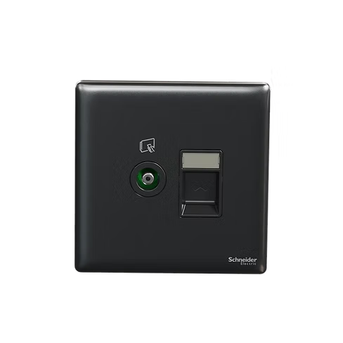 施耐德 Unica X 石墨灰 TV蘇+CAT6數據插座