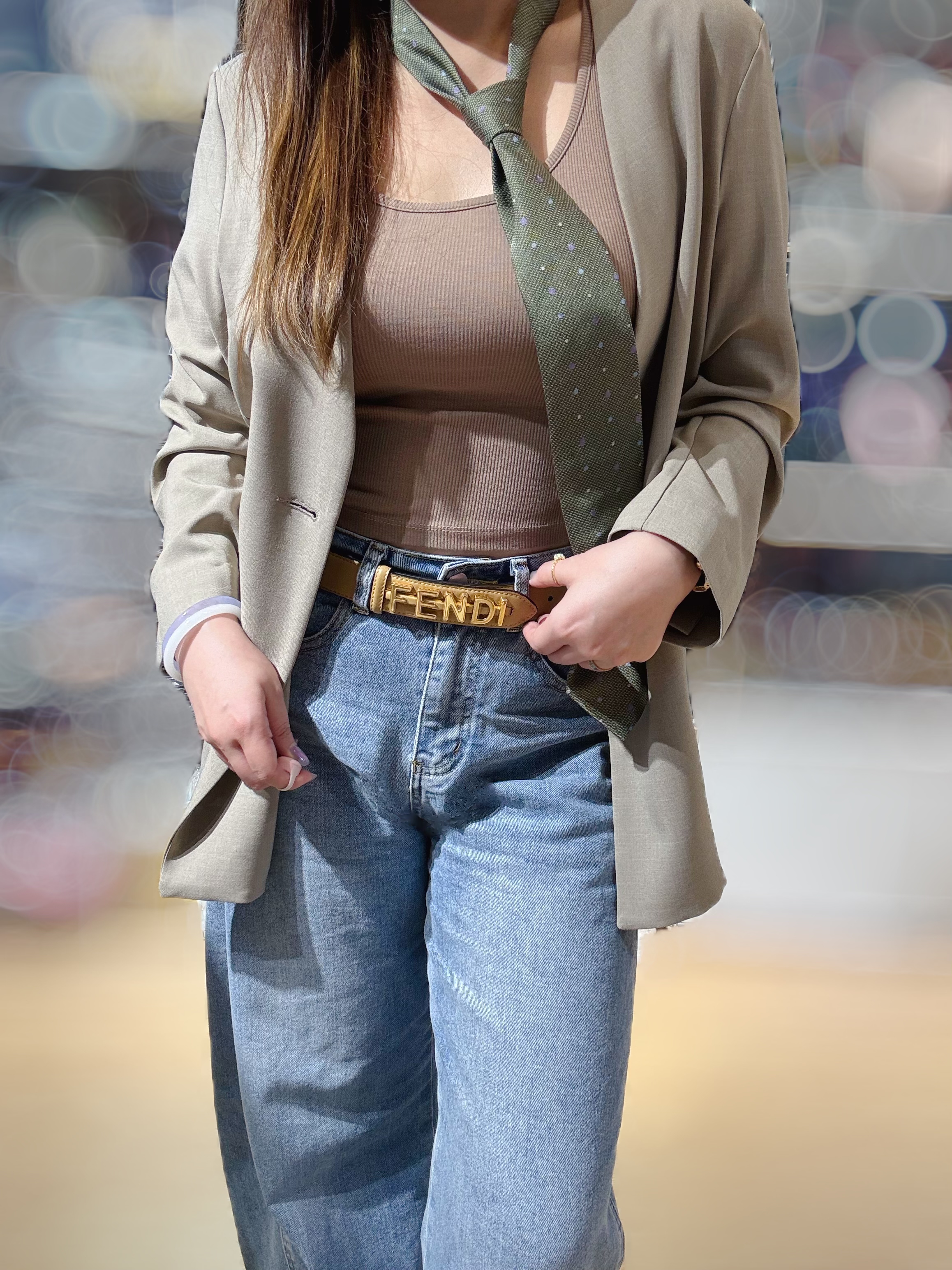 Fendi Graphy belt 85/dark honey