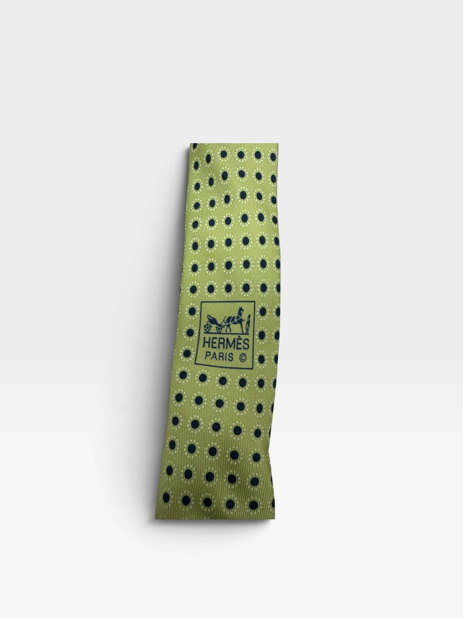 Pre-Owned Hermes Marinella Light Green Sartorial Printed Silk Tie/Product Code: 102002