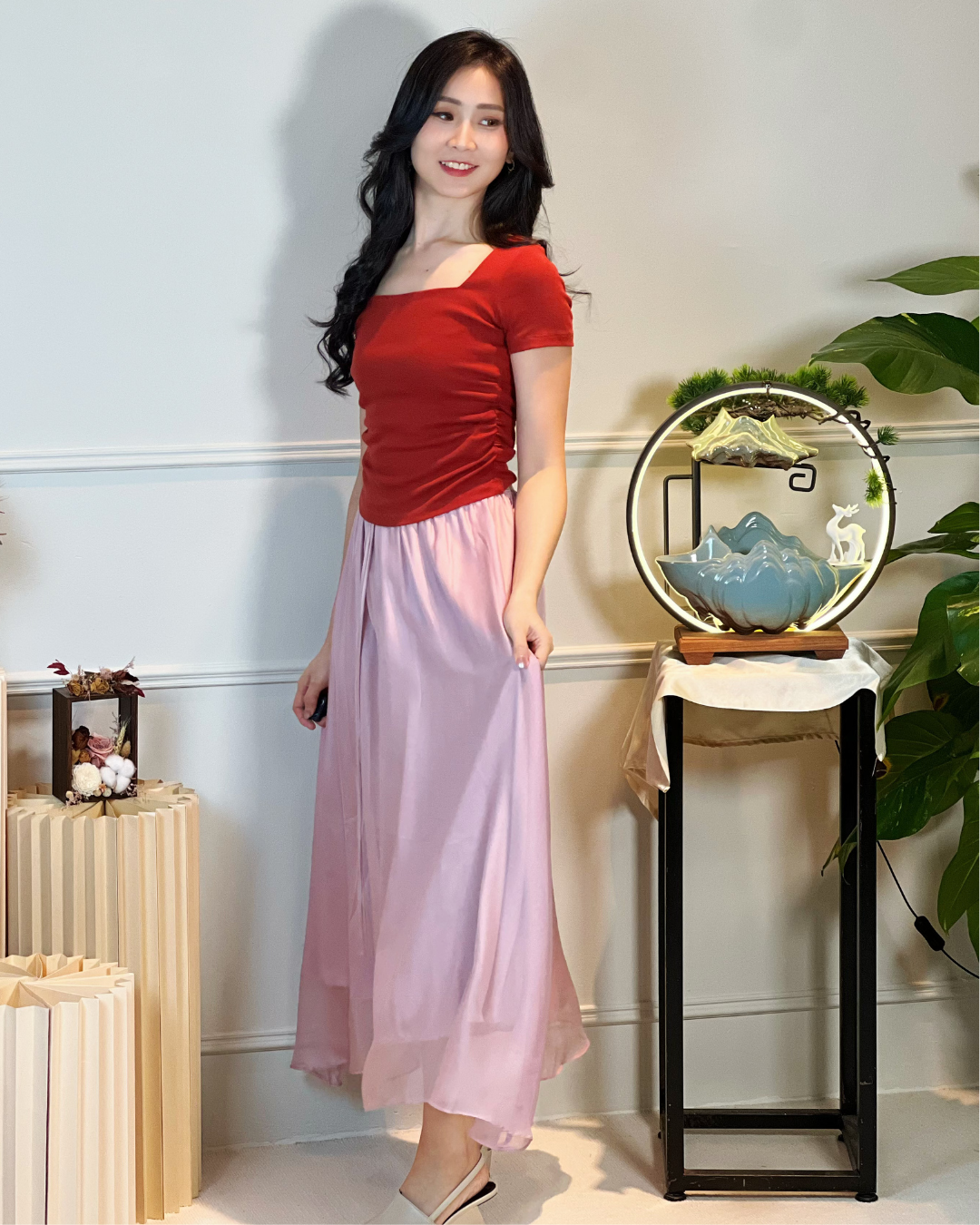 5103 Natividad Mesh A Line Skirt 
