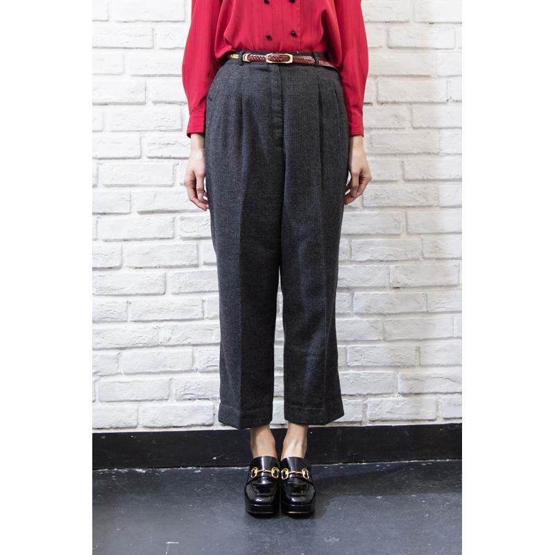 Vintage Korean 1940s Style Wool Worker Pants/Trousers-Waist 27~31"(FS014)