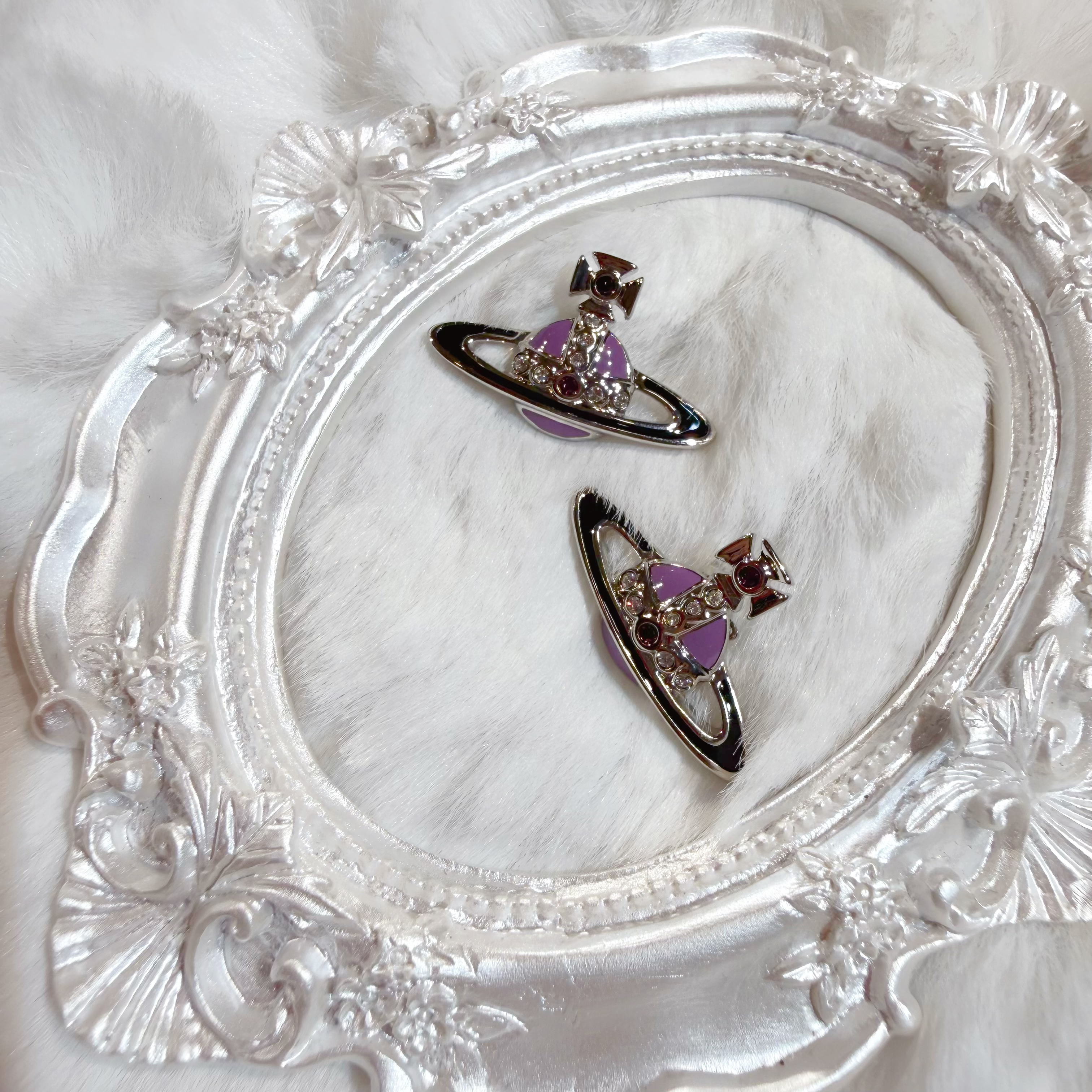 Vivienne Westwood orb earrings purple