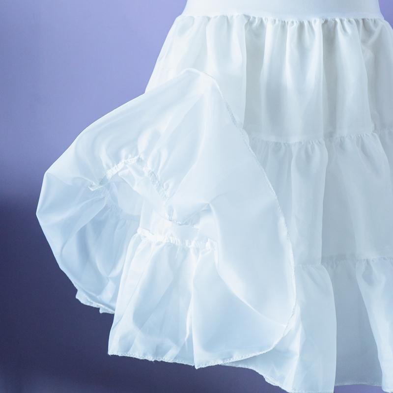 Vintage 1950s Style Satin Double Layer Petticoat - Black Or White (FM189)