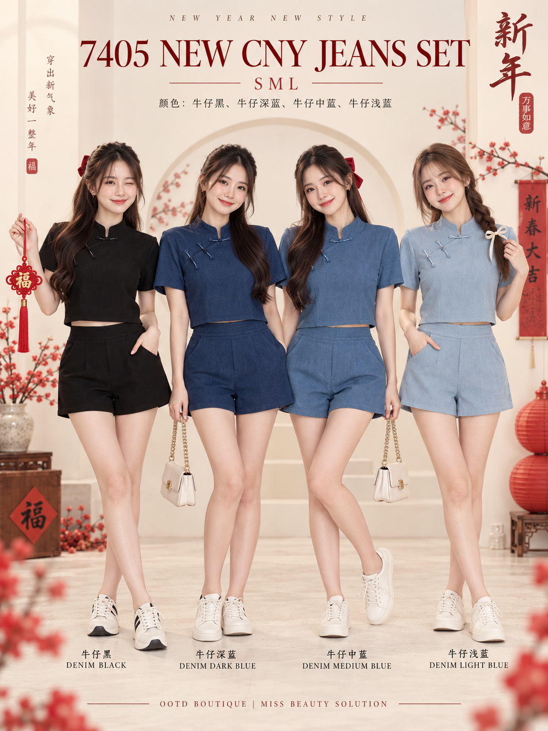 7405 COUPLE CNY JEANS SET