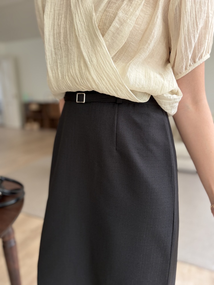 The Belted Straight Skirt (Black)