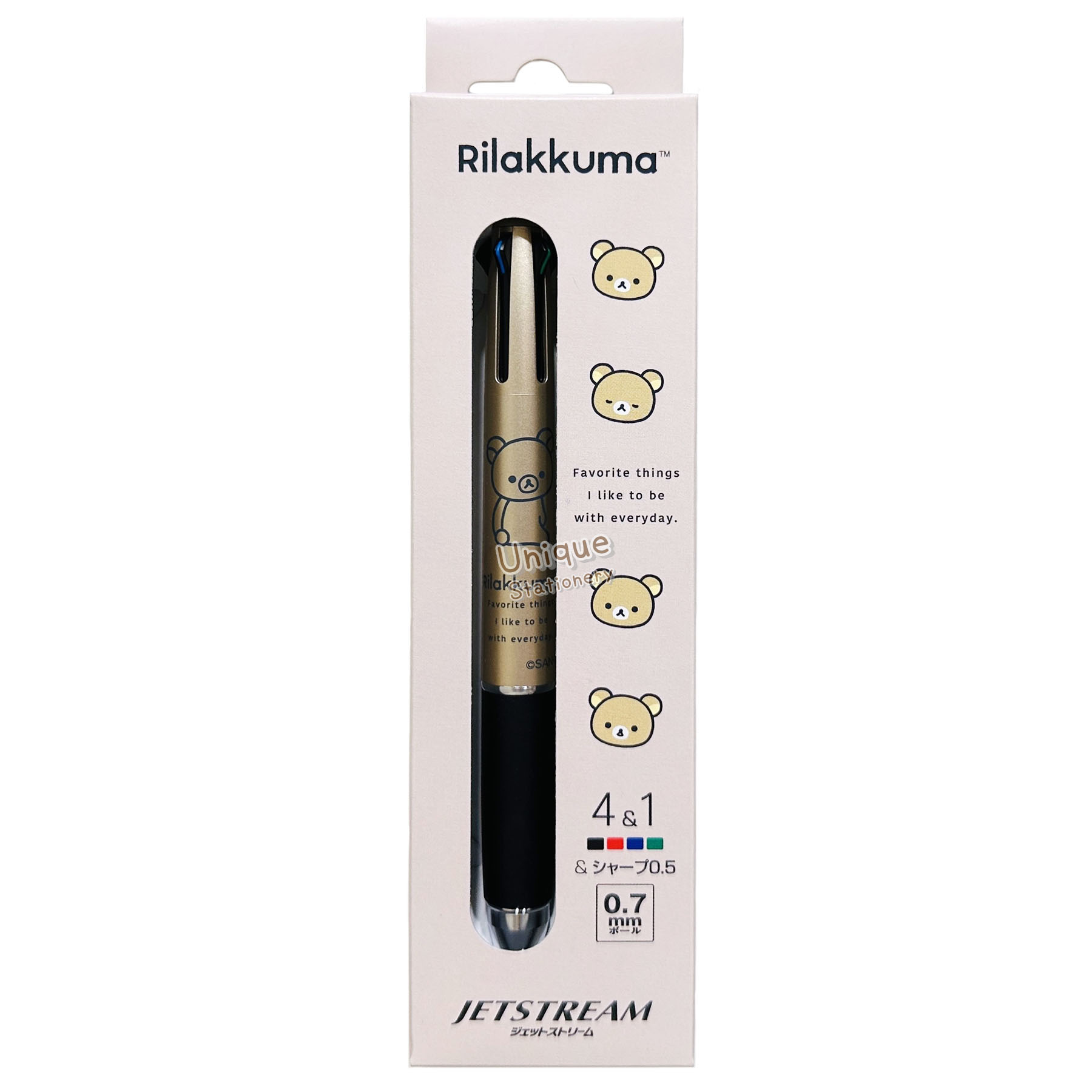 現貨｜San-X Rilakkuma 鬆弛熊 日本製 uni Jetstream 4&1 多功能 5用筆 0.7mm 4色原子筆 + 0.5mm 鉛芯筆 (PR14902)