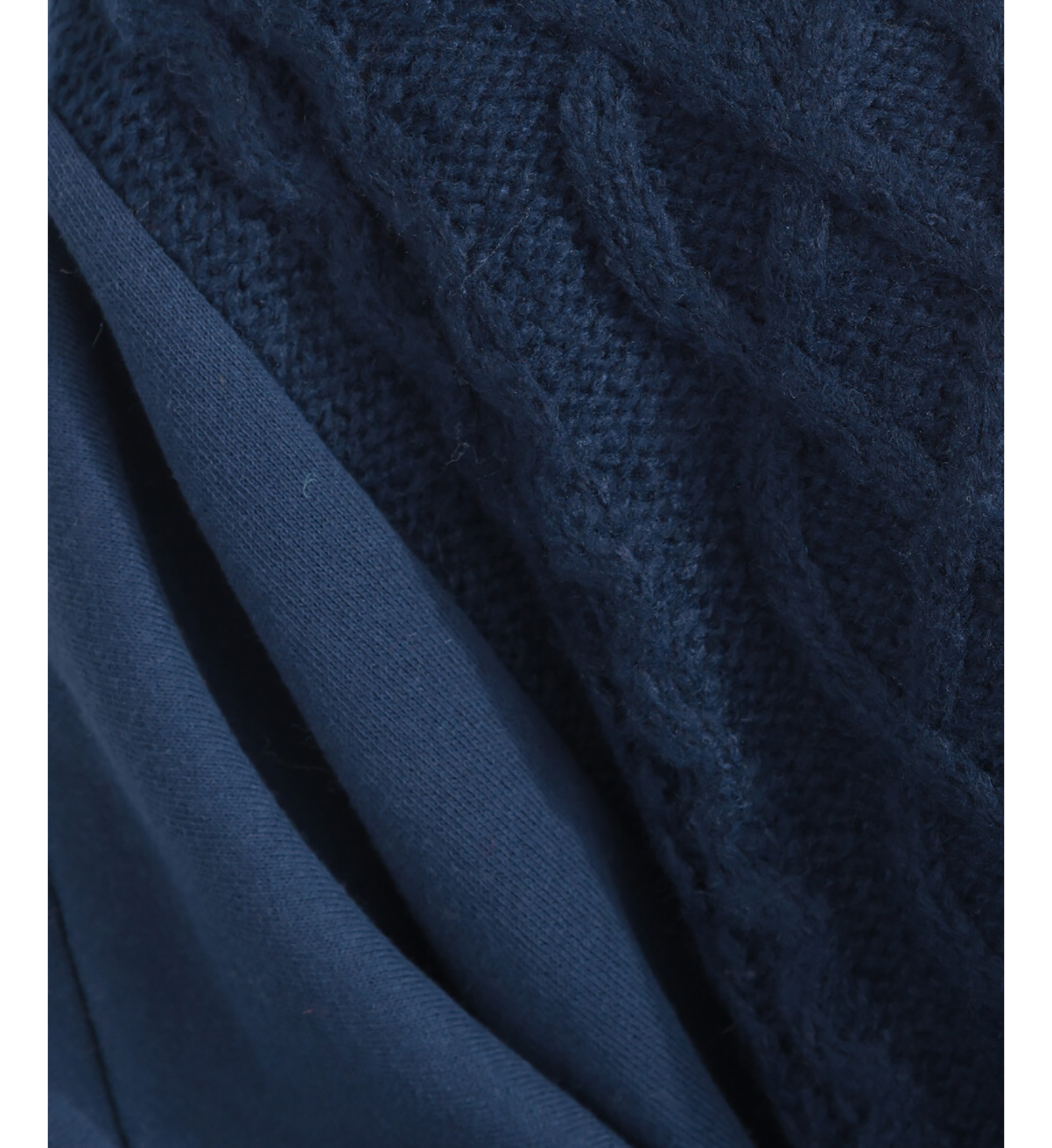 LP - 織紋拼接開襟外套 (深藍色)