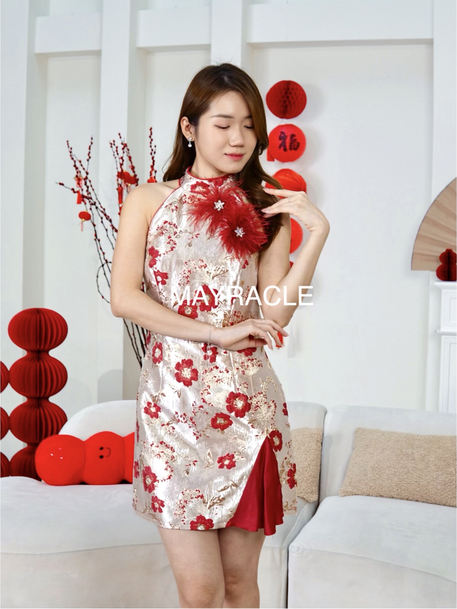 CNY 2027 Red Feather Cheongsam (Pre-order)