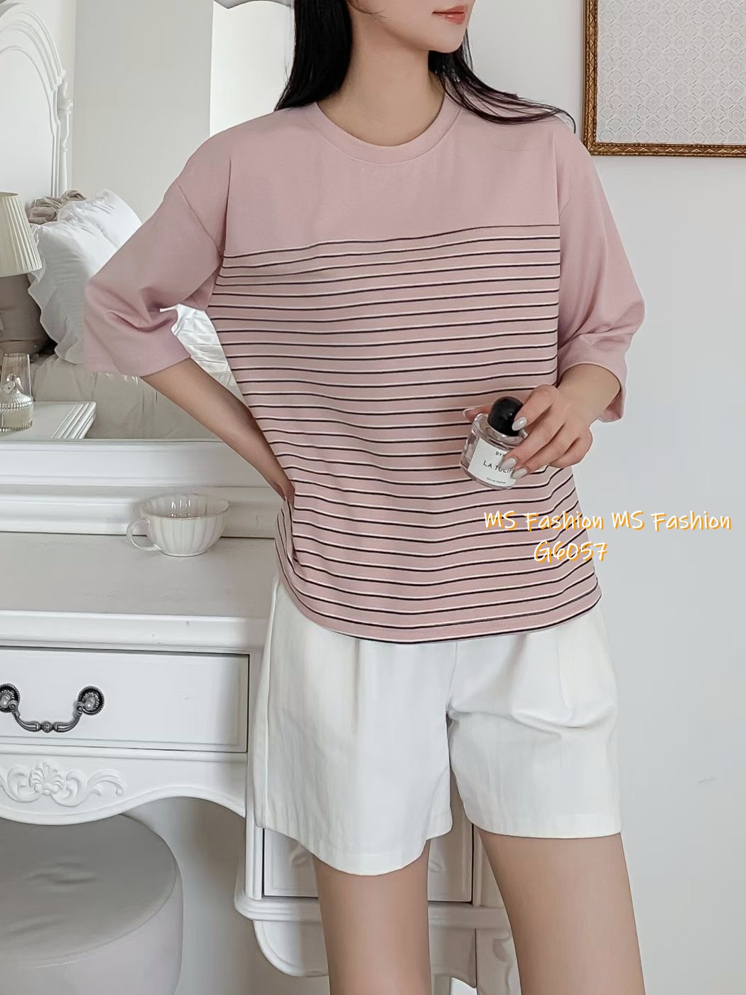 G6057 韓國🇰🇷橫間中袖top