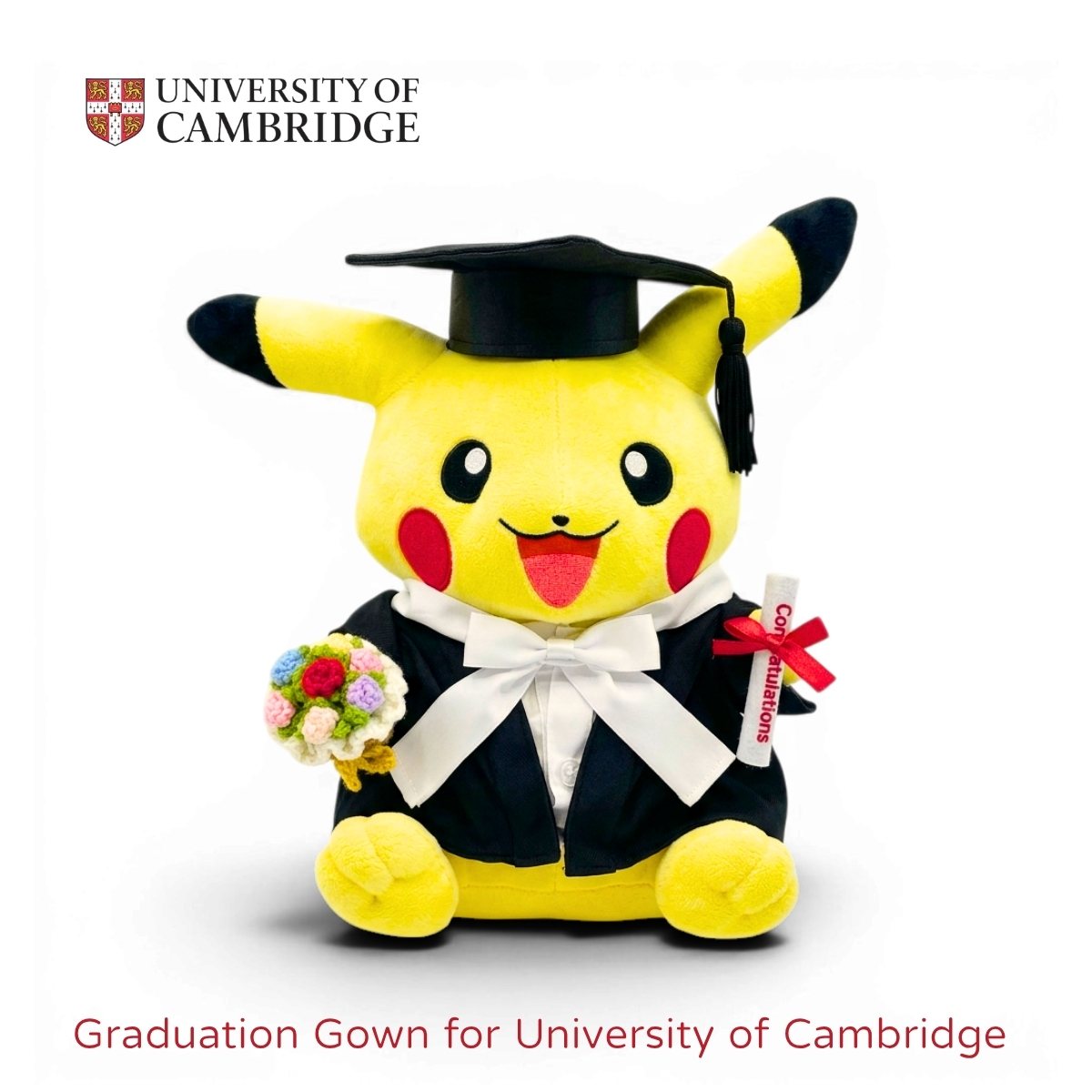 訂製劍橋大學公仔畢業袍｜University of Cambridge Graduation Gown for Plush Toy｜可加名刺繡｜香港｜GradBaby （不包公仔）