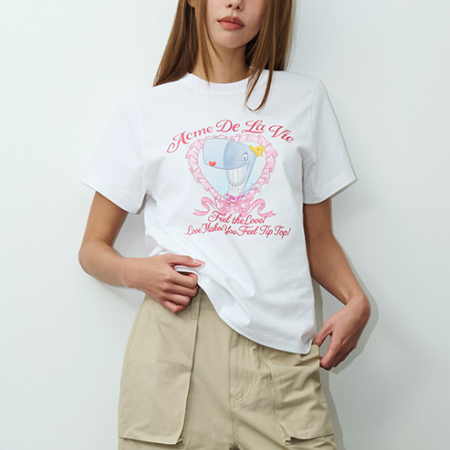 [ADLV x SpongeBob] WOMAN HEART PEARL SHORT SLEEVE T-SHIRT (2種)