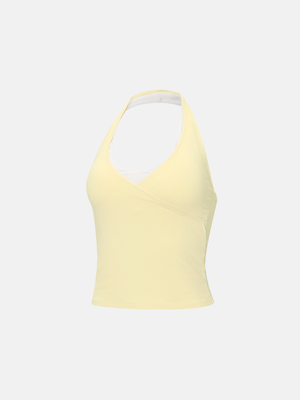 女神風交疊掛頸Top 預購_Layered Halter Tank Top by Grandeline