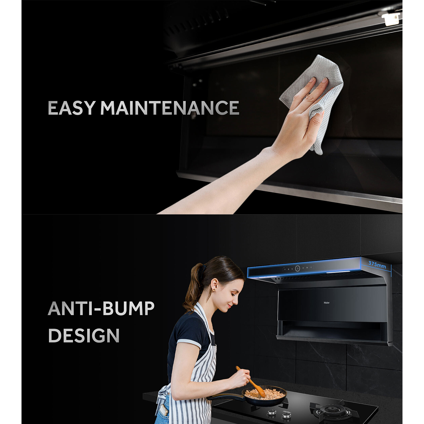 Haier 90cm Vertical Cooker Hood (HVQ-795HGBGMY)