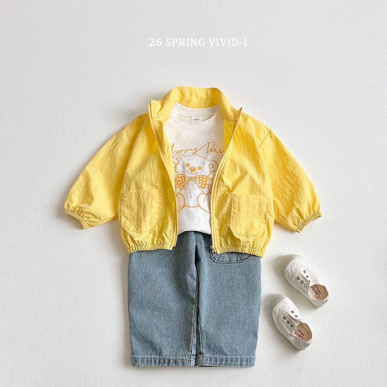 🌸預訂 韓國直送🌸🇰🇷VIVIDI五色快樂熊印花格紋上下套裝