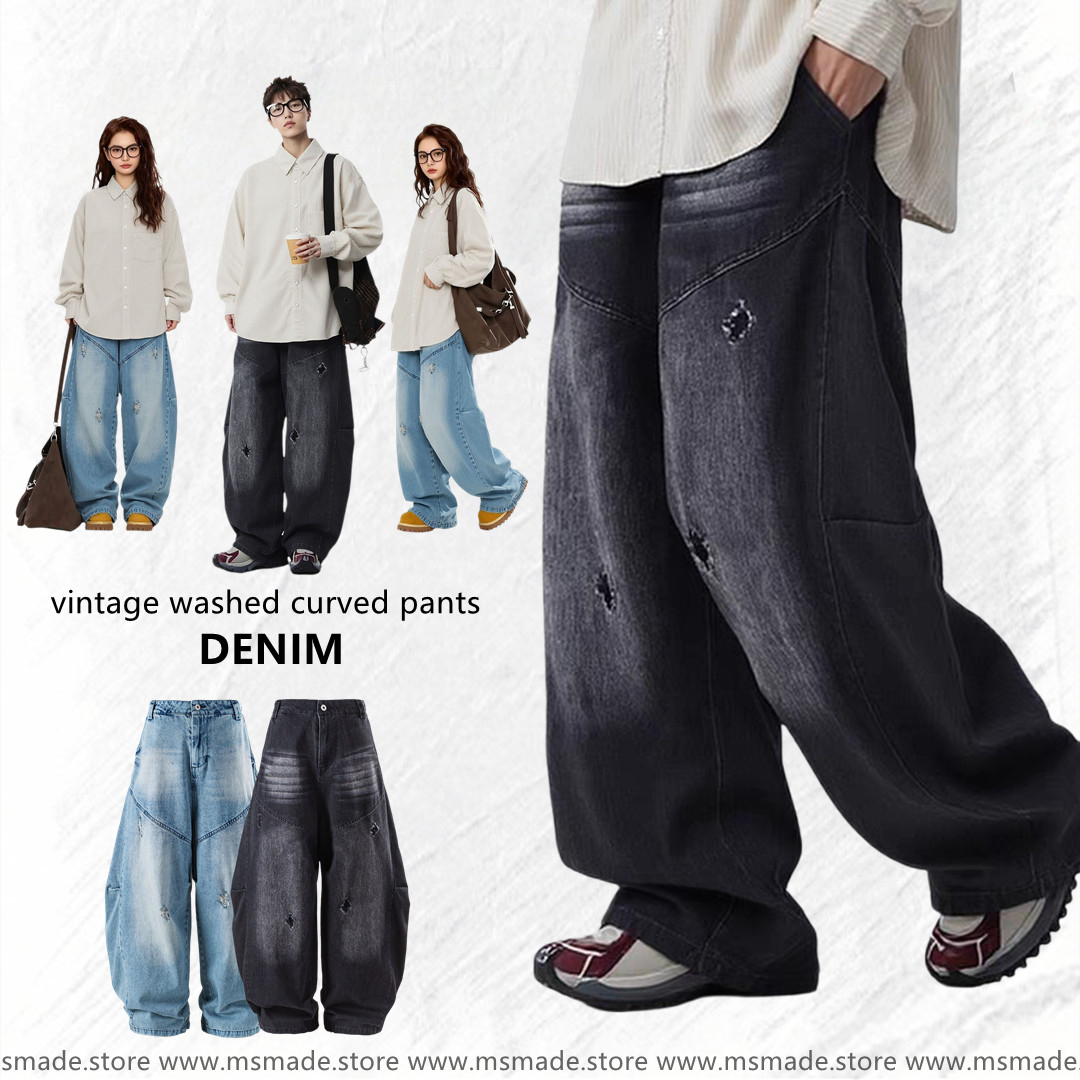 M25259 水洗破洞彎刀牛仔褲