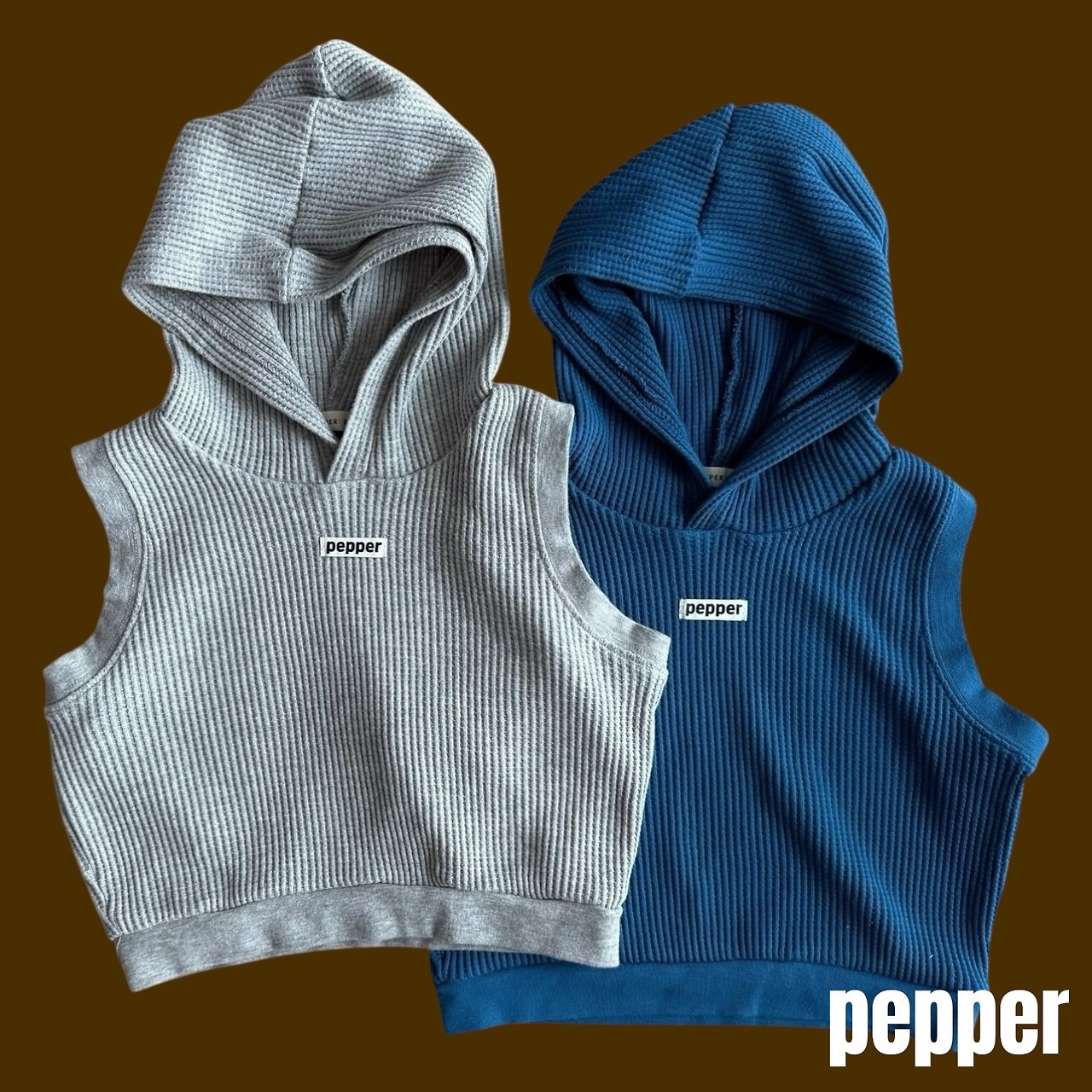 Pepper | Waffle Hooded Vest