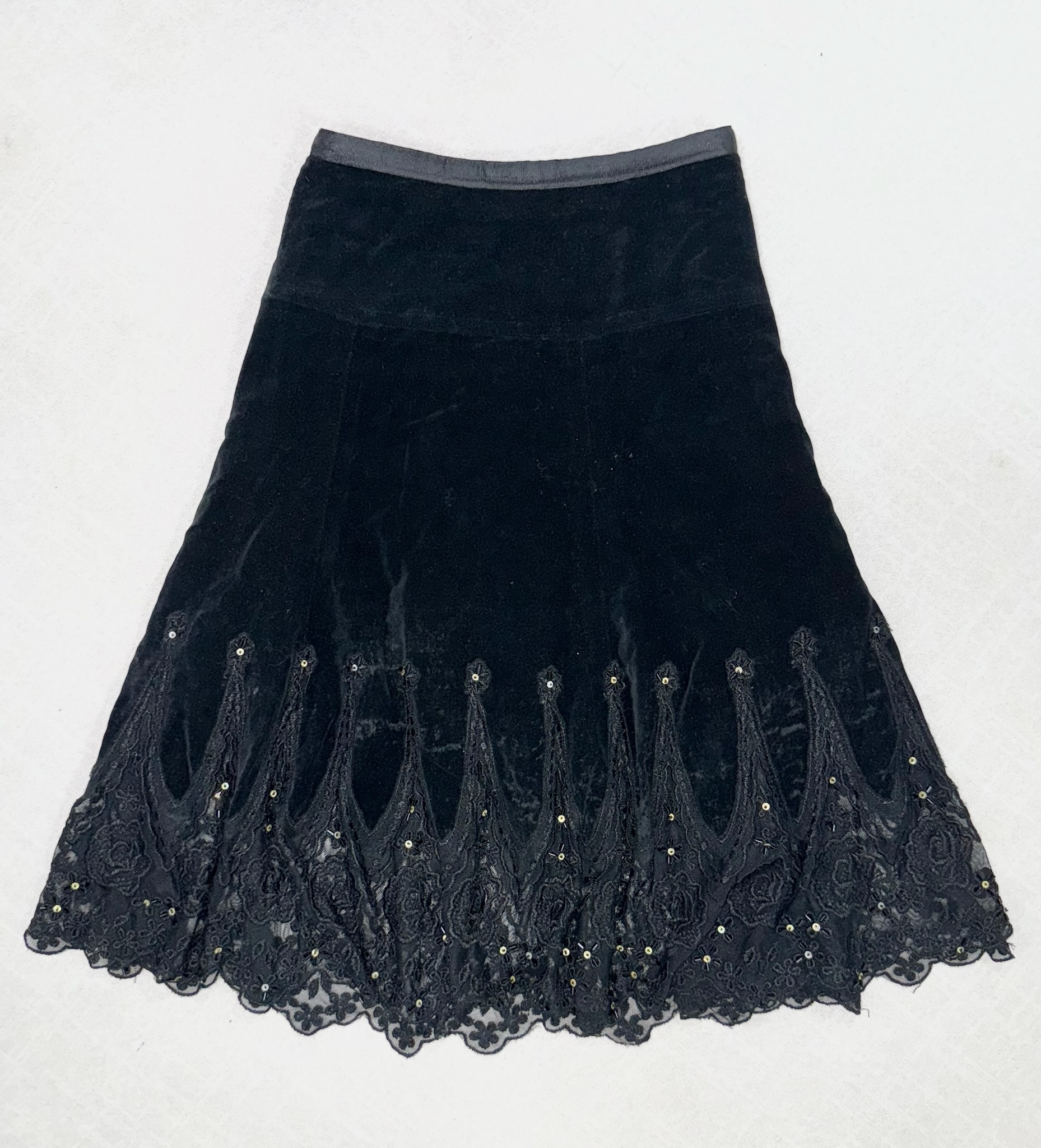 Black Velvet Lace Skirt 