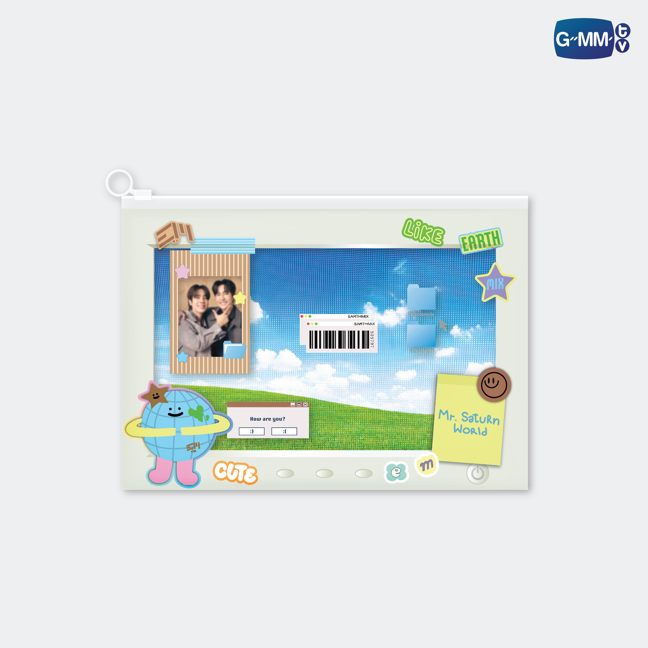 MR. SATURNWORLD CHARACTER POCKET ZIP FOLDER