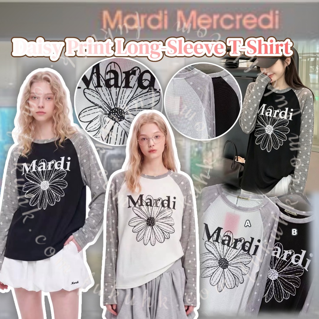 Mardi Mercredi Daisy Print Long-Sleeve T-Shirt 雛菊印花長袖Tee
