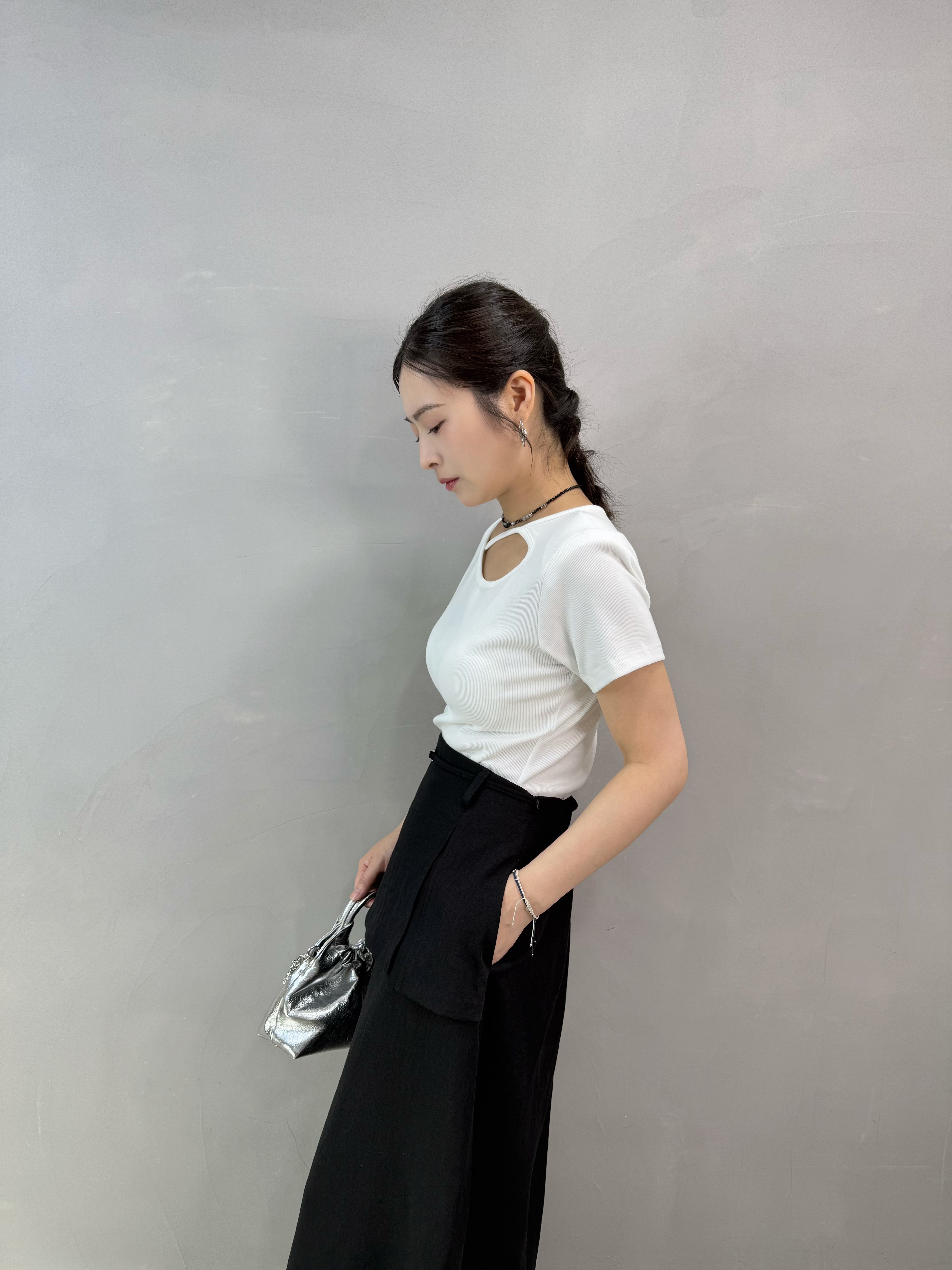 T74 設計領暗紋tee