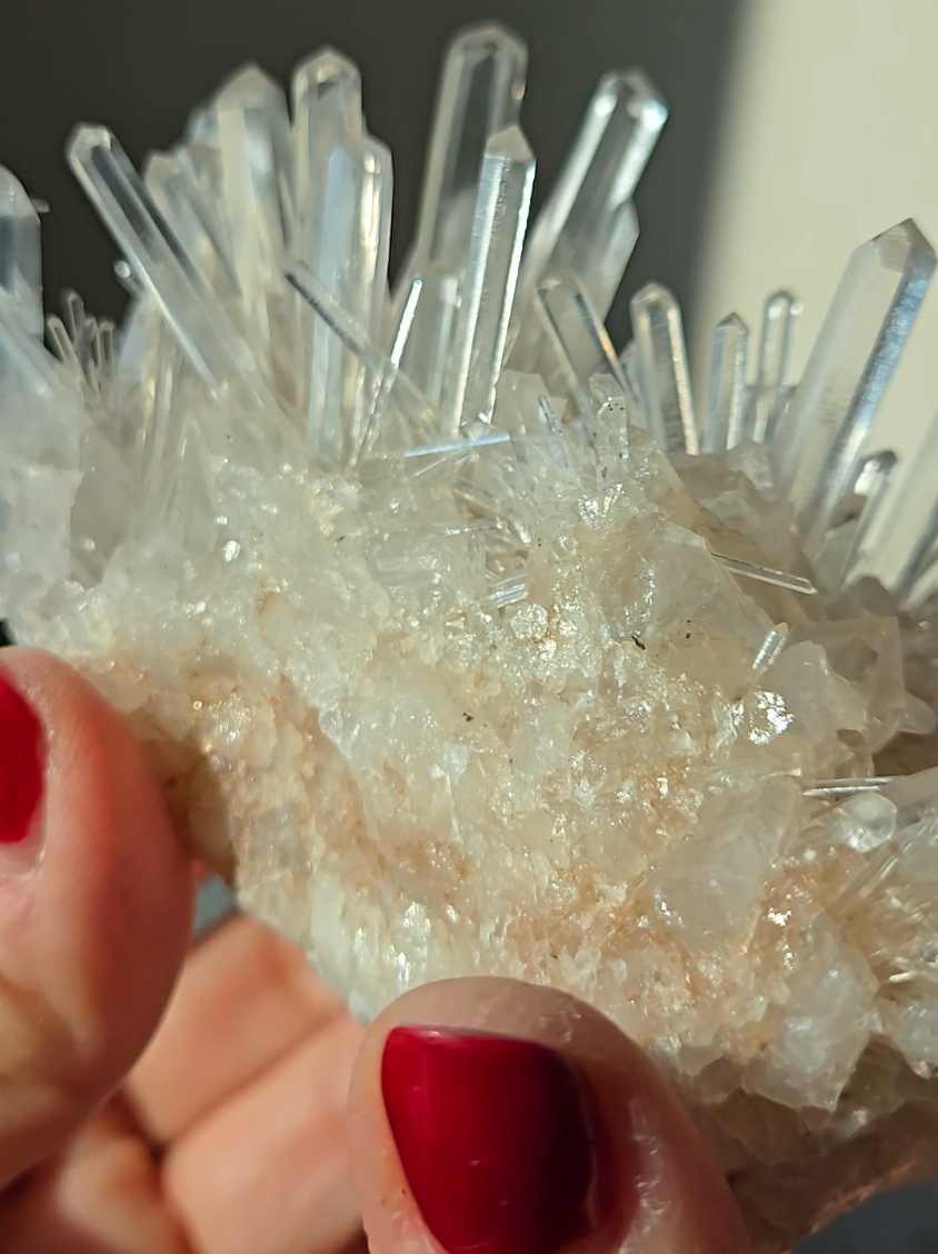 Blue smoke Lemurian needle quartz cluster - LQ545
