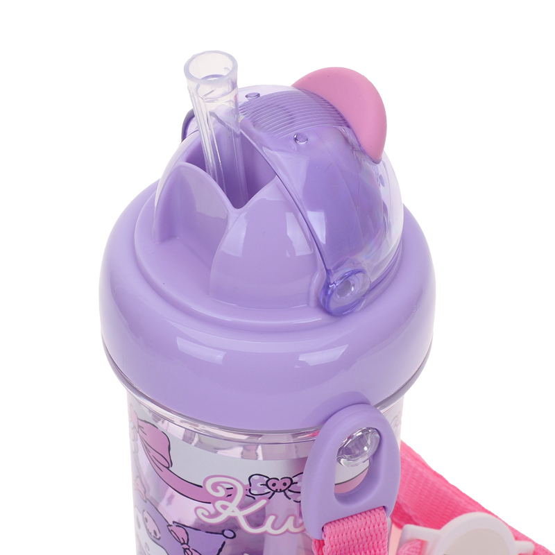 Kuromi 450ml BPA & BPS Free Water Bottle w/ Straw & Neck Strap 膠水樽連飲管及頸繩