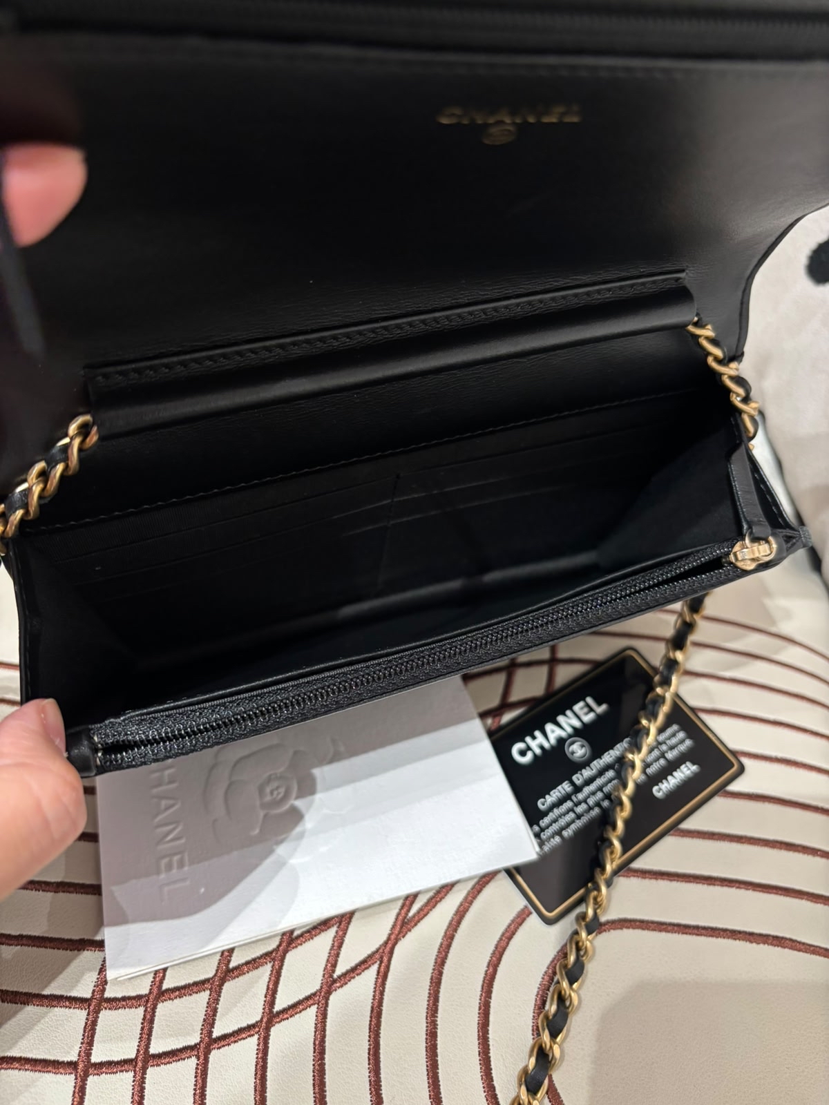 Chanel Boy Wallet On Chain woc 黑金100%Authentic, 92%New ✅26Card✅Dust bag